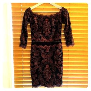 Tadashi Shoji Lace Off Shoulder Dress NWOT